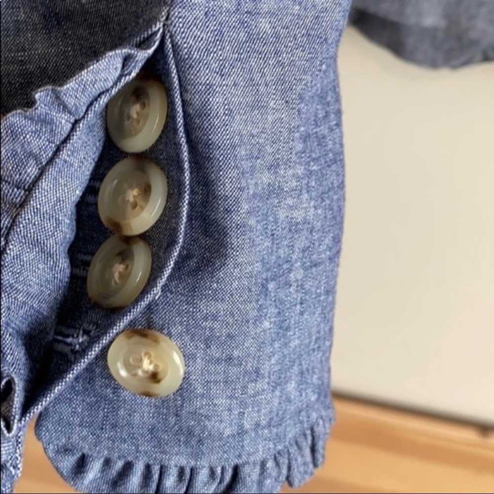 J.Crew Chambray Regent Blazer With Ruffle Trim - image 4